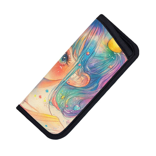 Fantasy Girl Art Portable Glasses Case | Soft Pastel Illustration | 2.75x6.29in Lightweight Eyewear Pouch